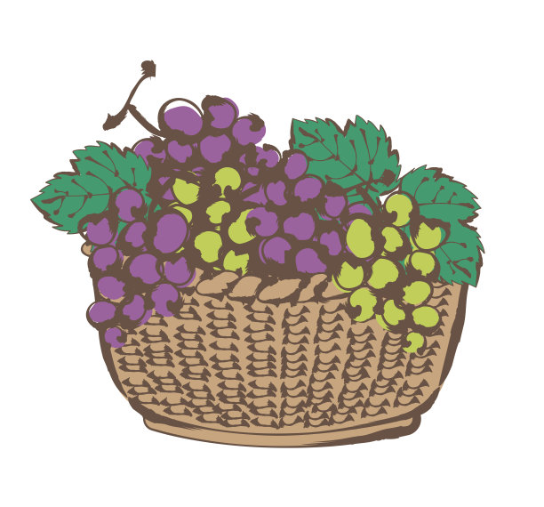 秋天的味道-篮子里的葡萄图片下载