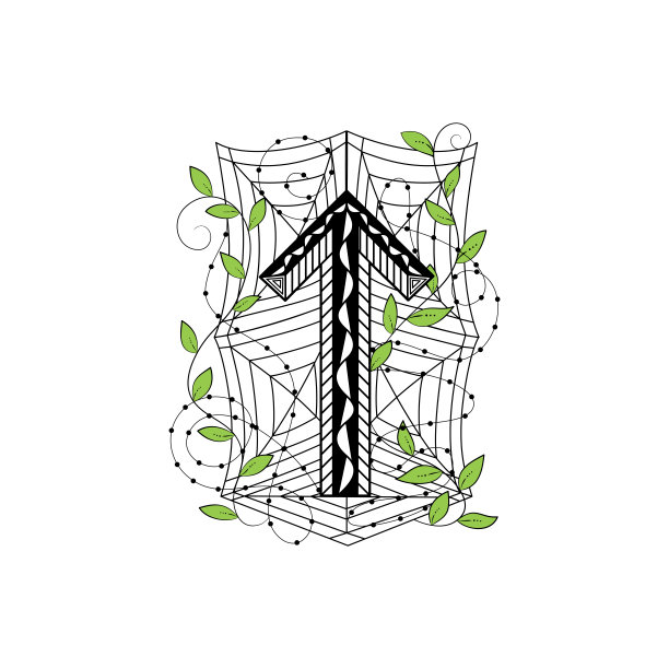 一种魔法符号的插图，带有装饰和异教图案的维京人的图画，用于印刷在任何表面的装饰性图画或徽章图片下载