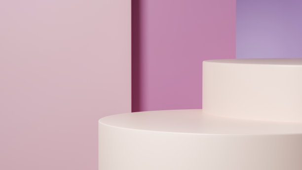 3d渲染空淡黄色讲台。图片下载