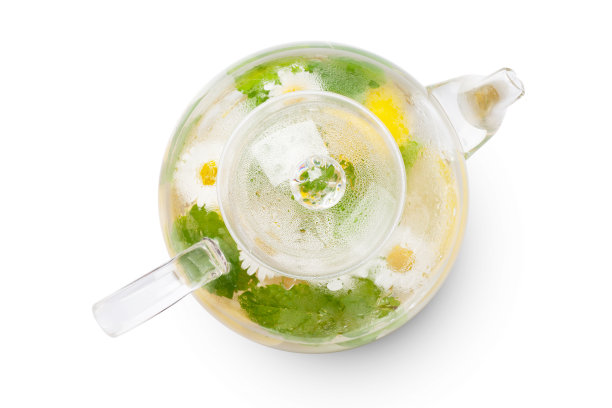 绿茶薄荷甘菊茶壶图片下载