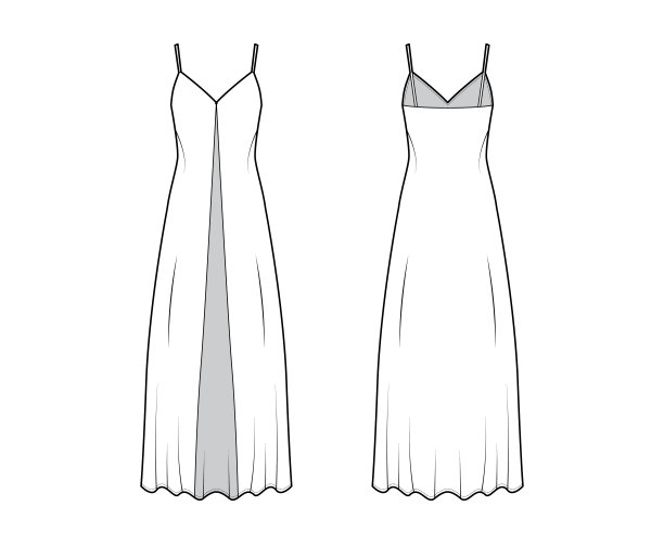 深v领，前扣，及踝，宽松的造型。平图片下载