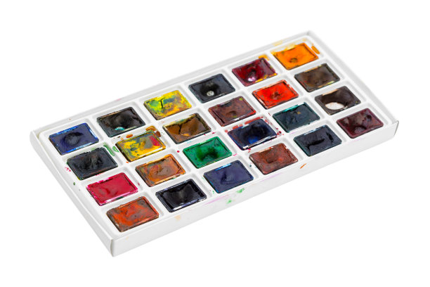 一套水彩颜料。关闭了。有创意的照片图片下载