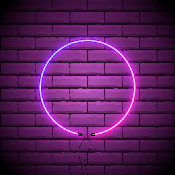 紫色发光的圆矢量背景。霓虹灯框架。可以使用设计元素为您的广告，标志，横幅或海报的迪斯科，俱乐部，咖啡馆或您的想法。矢量图图片下载