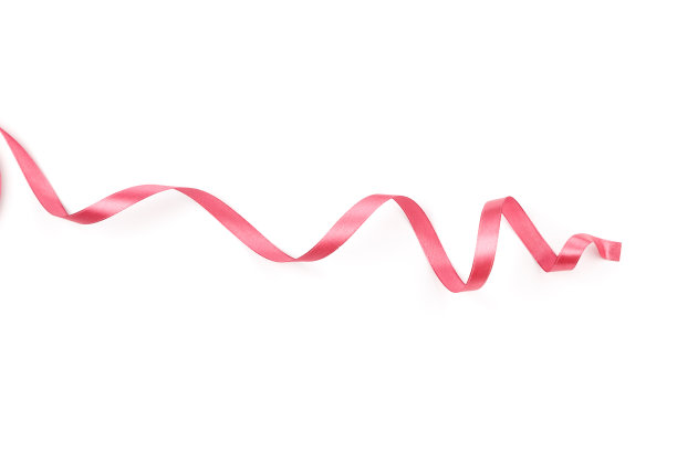 美丽的粉色缎面卷带孤立在白色背景上图片下载