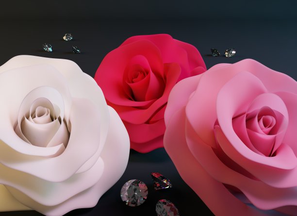 玫瑰和钻石图片下载
