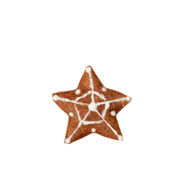 星星形状的圣诞姜饼孤立在白色的背景图片下载