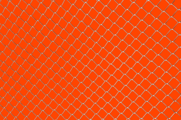 网眼网栅或铁丝网网图案。橙色背景图片下载