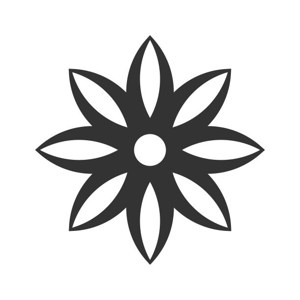 花矢量图标。花的象征。植物的信号。装饰性和花型标志。孤立在白色背景上。图片下载