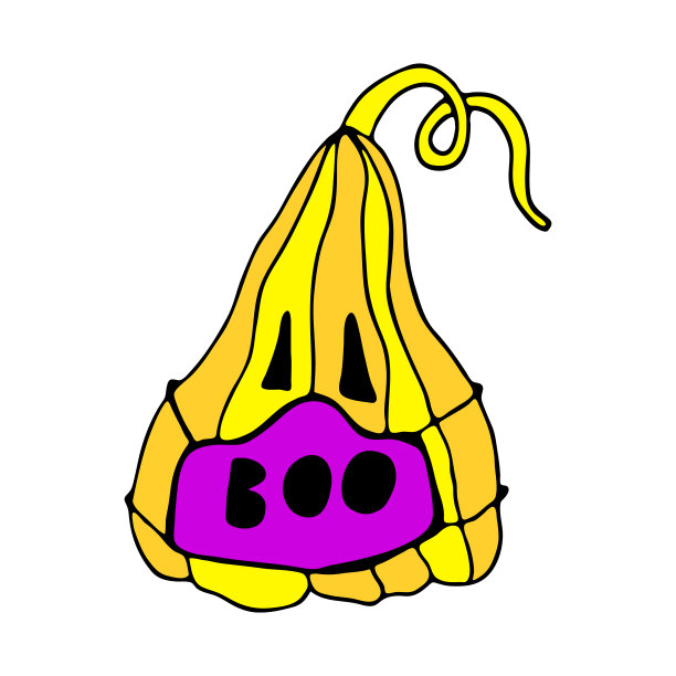 万圣节卡片与黄色的南瓜孤立在白色的背景。有趣的涂鸦艺术。戴面具的杰克灯。矢量插图的卡片设计和秋天装饰。图片下载