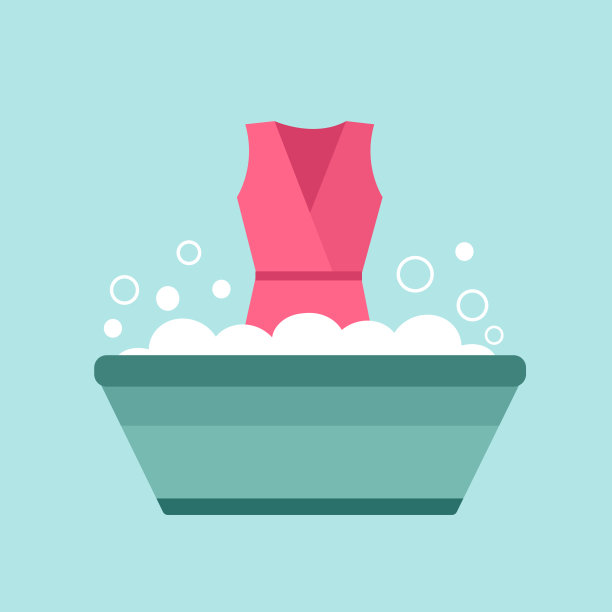 清洗衣服概念矢量插图。清洁脏女人的衣服用手洗，以防止细菌、细菌和冠状病毒的平面设计。图片下载