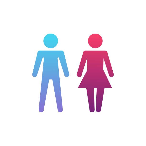 男性和女性图标孤立在白色背景图片下载