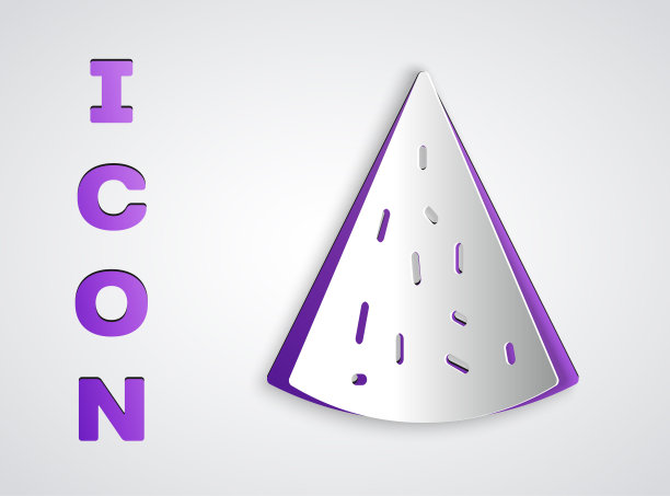 剪纸玉米片图标孤立在灰色背景。玉米片或玉米片。传统的墨西哥快餐。纸艺术风格。向量图片下载