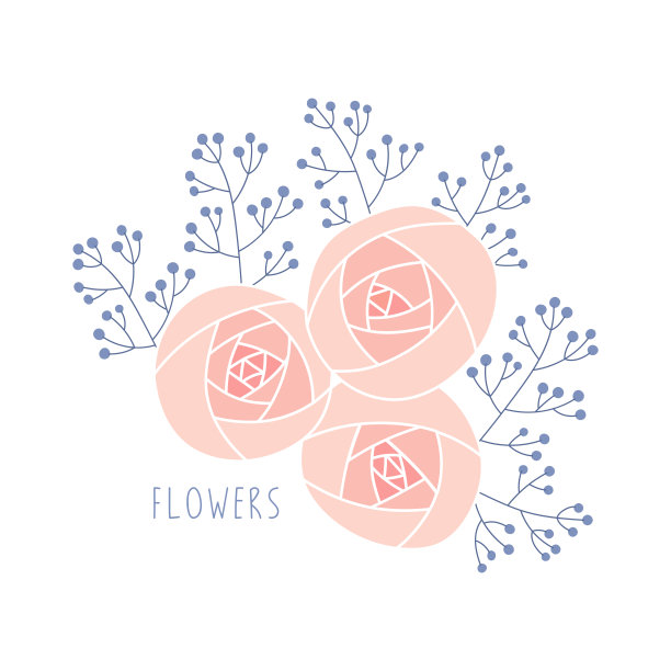 白色背景上的一束精致的花。贺卡，婚礼，节日，装饰。图片下载