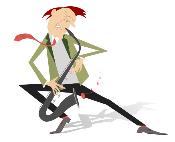 卡通萨克斯插图图片下载