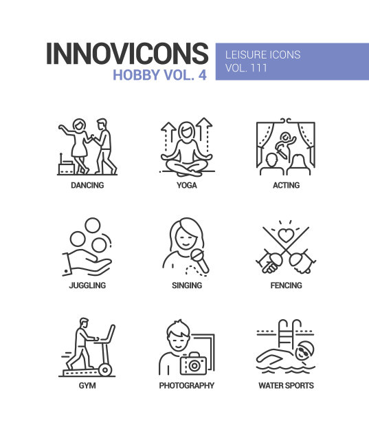 爱好和活动-系列设计风格图标集图片下载