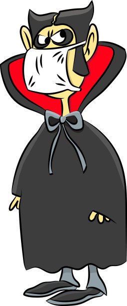 卡通德古拉戴着一个防护面具对抗冠状病毒载体插图图片下载