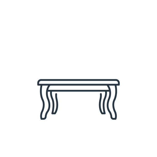 表格图标向量来自室内设计概念。表格可编辑笔画的细线插图。表线性符号使用在web和移动应用程序，标志，印刷媒体。图片下载