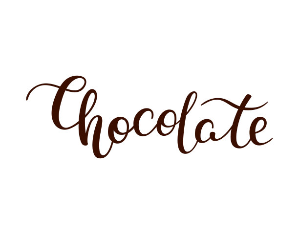 白色背景上的手写巧克力图片下载