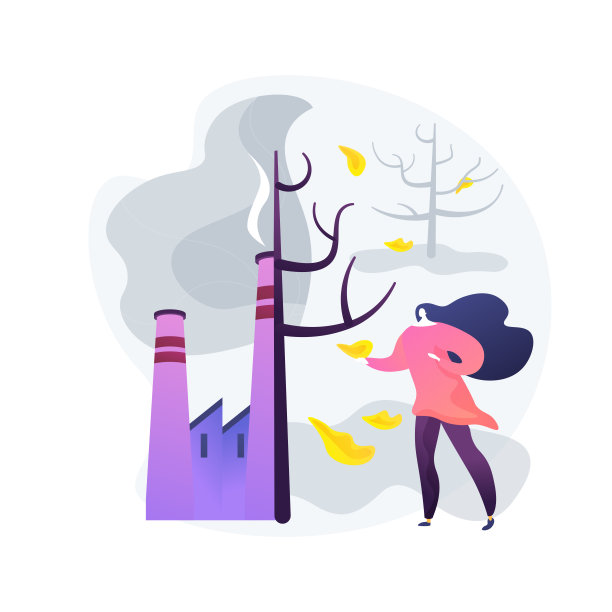 森林砍伐抽象概念矢量插图。图片下载