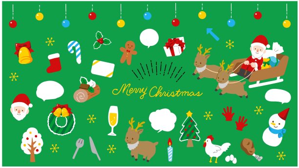 手写可爱的圣诞材料插图集图片下载