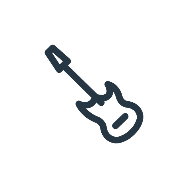 电吉他图标矢量艺术概念。细线插图的电子吉他可编辑的笔触。电吉他线性符号，用于web和移动应用程序，标志，印刷媒体。图片下载