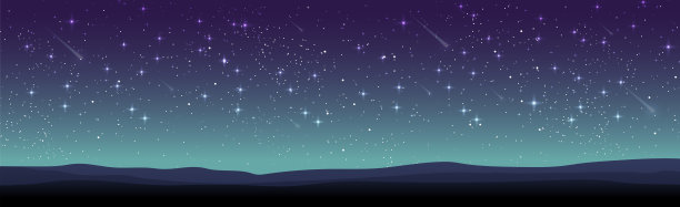 繁星点点的天空和飞翔的彗星图片下载