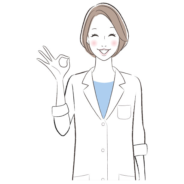 身着白大褂的女医生，表现出良好的迹象。图片下载