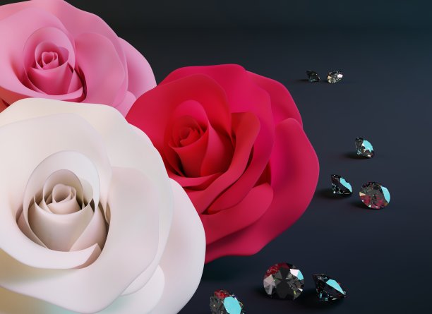 玫瑰和钻石图片下载