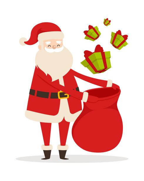 和圣诞老人一起准备圣诞礼物图片下载