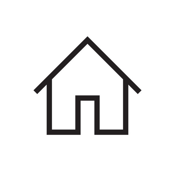 家图标。房子象征按钮。平面形状的建筑标志标志。白色背景上孤立的黑色剪影。矢量插图形象。图片下载