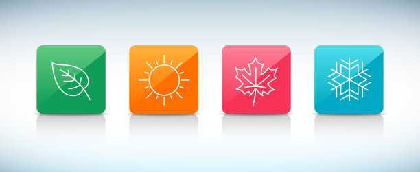 四季的线条图标图片下载