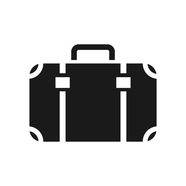 手提箱图标在时尚的扁平风格。公文包图标的网站设计，标志和用户界面。商业案例，公文包符号。电脑包图片下载