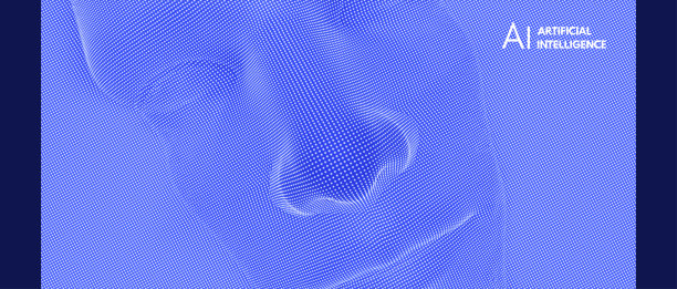 网络形成人工智能人脸。技术和机器人概念。匿名社会掩蔽。网络犯罪与网络安全矢量图解。图片下载