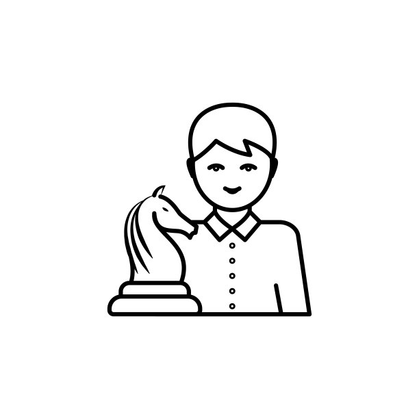 获胜棋手象棋线条图标图片下载