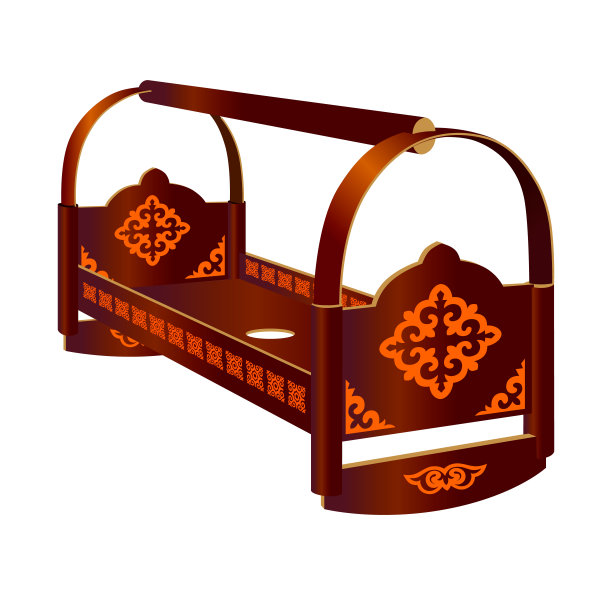 观赏游牧亚洲婴儿摇篮载体图片下载