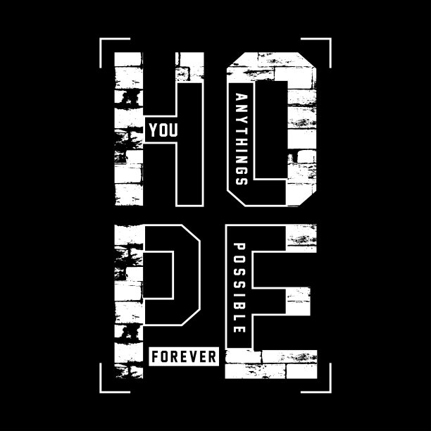 希望艺术元素排版概念，矢量插图为t恤设计。图片下载