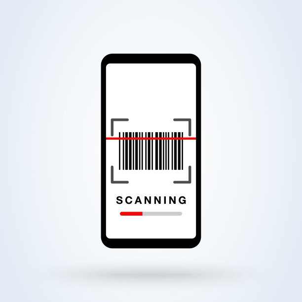 二维码智能手机扫描线性图标。移动条形码阅读器。使用智能手机进行电子数字支付。矢量设计的网站。简单的现代图标设计插图。图片下载
