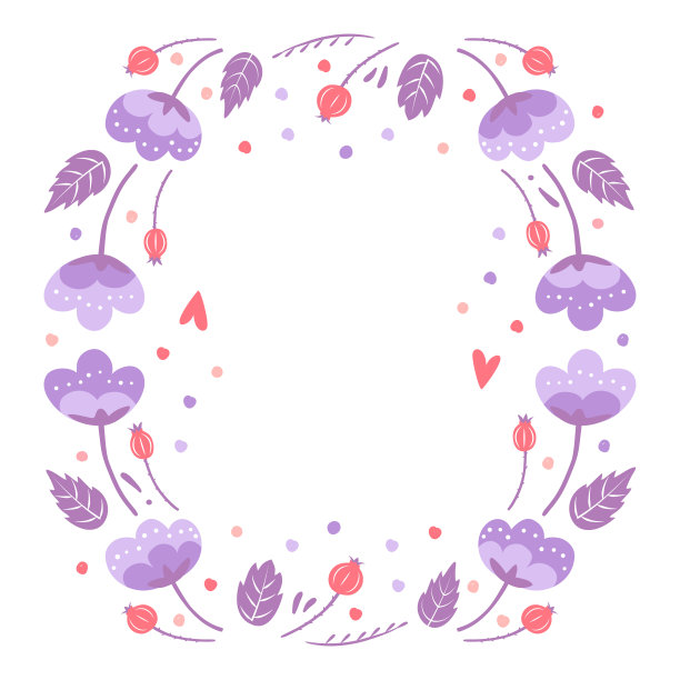 贺卡用的花框。来庆祝生日，情人节。浪漫的明信片。矢量插图孤立在白色背景图片下载