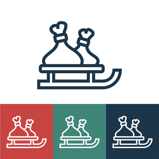 用袋子排列图标雪橇图片下载