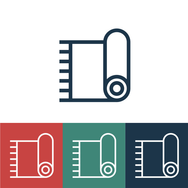 线性矢量图标与地毯瑜伽图片下载