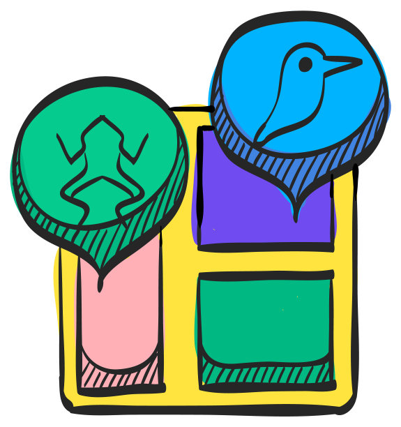 动物园地图图标在彩色绘制图片下载