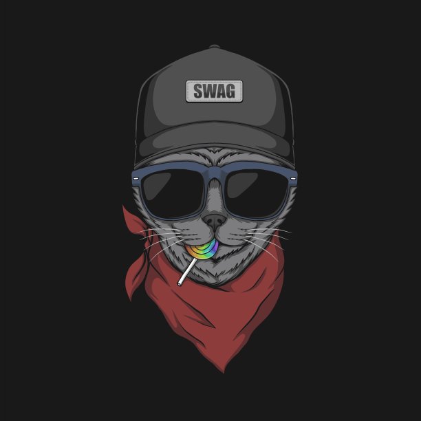 猫眼镜吃糖果插图图片下载