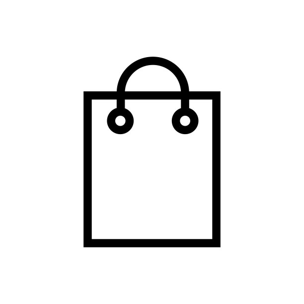 女人购物袋线平面矢量图标图片下载