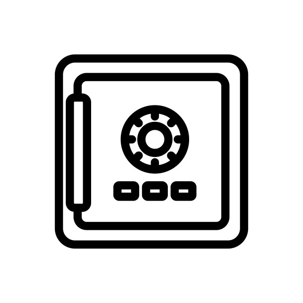 钱安全的情况下线平坦的矢量图标图片下载