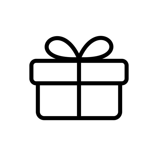 礼盒线条平面矢量图标图片下载