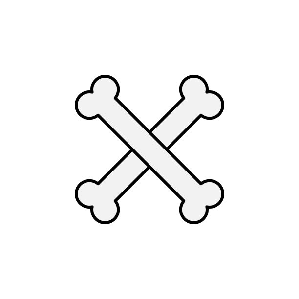 骨头，死亡轮廓图标。详细的死亡插图图标集。可以用于网页，标志，移动应用程序，UI, UX图片下载