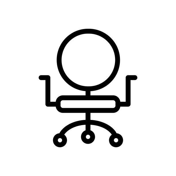 办公椅线条平坦矢量图标图片下载