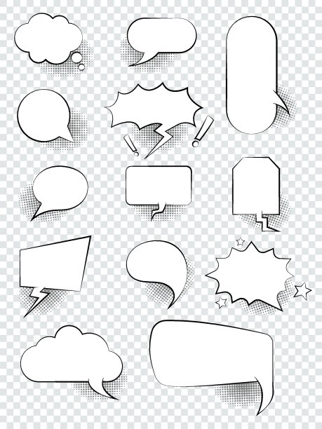 一套简单的喜剧演讲泡泡图片下载