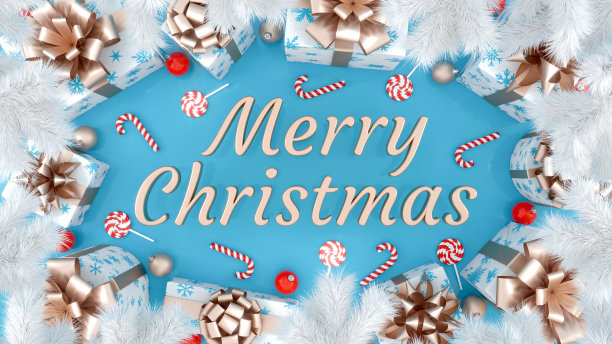 圣诞快乐金字贺卡背景图片下载