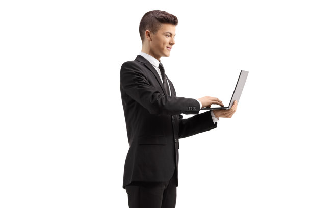 穿着西装，用笔记本电脑的人图片下载
